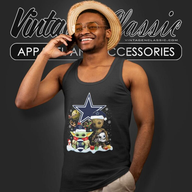 Dallas Cowboys Shirt Baby Yoda And Groot Santa Christmas Tank Top Racerback Dallas Cowboys Shirt Baby Yoda And Groot Santa Christmas Tank Top Racerback