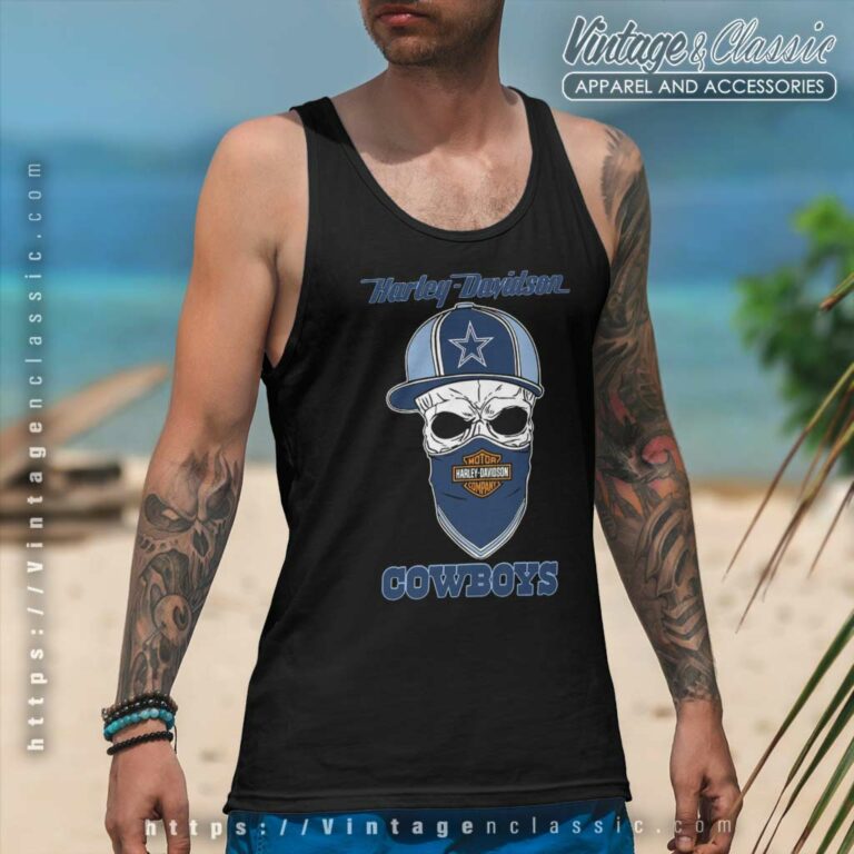 Dallas Cowboys Skull Harley Davidson Tank Top Racerback Dallas Cowboys Skull Harley Davidson Tank Top Racerback