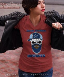 Dallas Cowboys Skull Harley Davidson V Neck TShirt