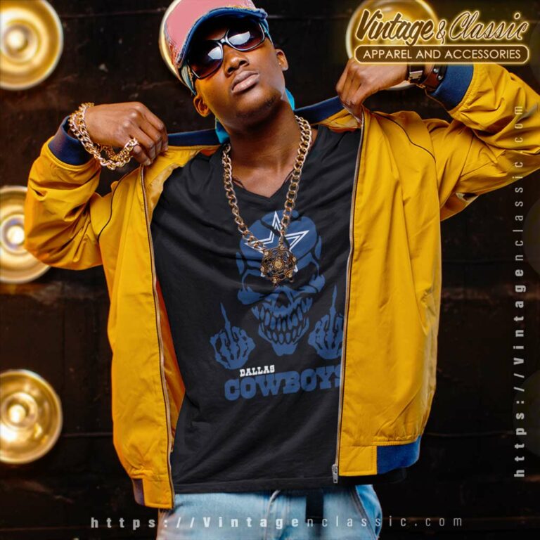 Dallas Cowboys Skull V Neck TShirt Dallas Cowboys Skull V Neck TShirt