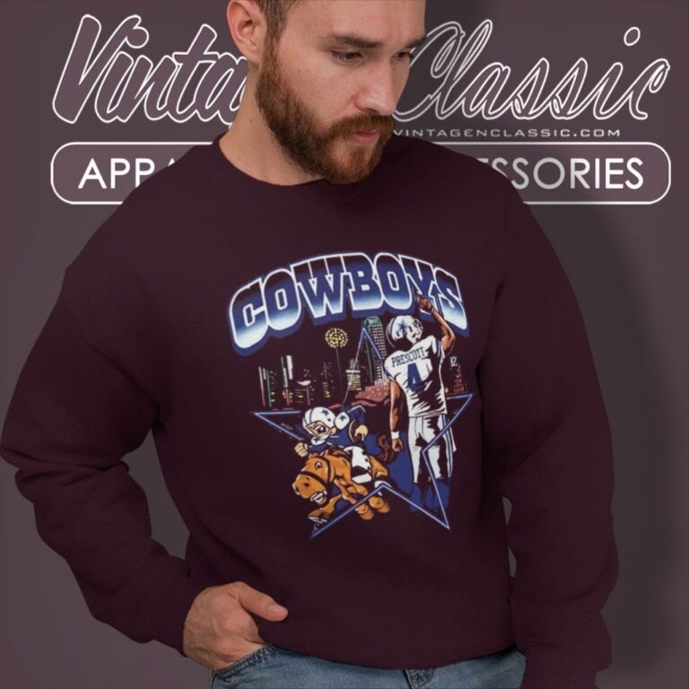 Dallas Cowboys Skyline Dak Prescott Cowboy Sweatshirt Dallas Cowboys Skyline Dak Prescott Cowboy Sweatshirt