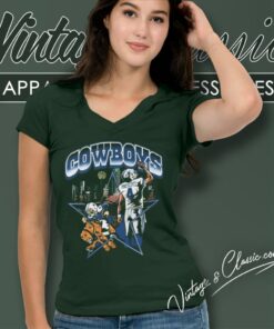 Dallas Cowboys Skyline Dak Prescott Cowboy V Neck TShirt