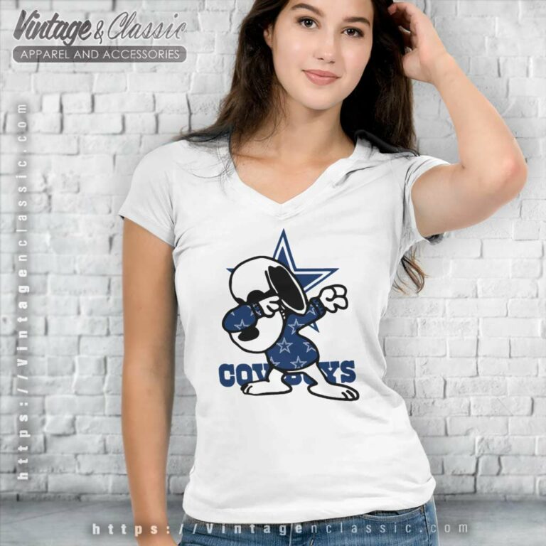 Dallas Cowboys Snoopy Dabbing V Neck TShirt Dallas Cowboys Snoopy Dabbing V Neck TShirt