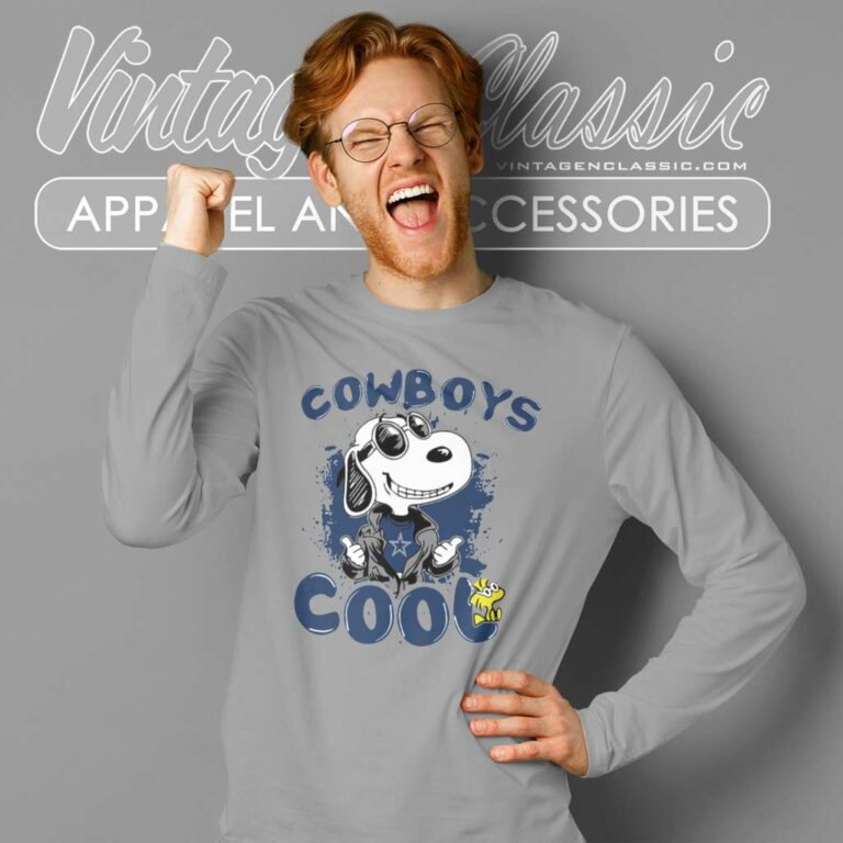 Dallas Cowboys Snoopy Joe Cool NFL Long Sleeve Tee Dallas Cowboys Snoopy Joe Cool NFL Long Sleeve Tee