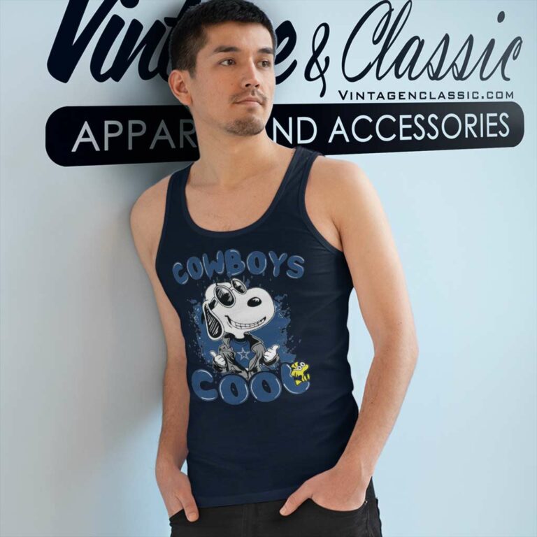 Dallas Cowboys Snoopy Joe Cool NFL Tank Top Racerback Dallas Cowboys Snoopy Joe Cool NFL Tank Top Racerback