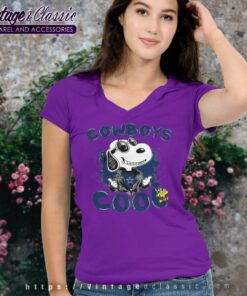 Dallas Cowboys Snoopy Joe Cool NFL V Neck TShirt