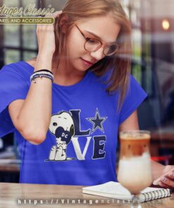 Dallas Cowboys Snoopy Love Heart Women TShirt