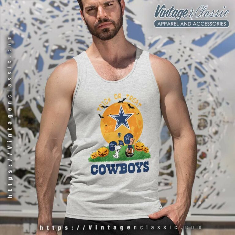 Dallas Cowboys Snoopy Trick Or Treat Pumpkin Moon Halloween Tank Top Racerback Dallas Cowboys Snoopy Trick Or Treat Pumpkin Moon Halloween Tank Top Racerback