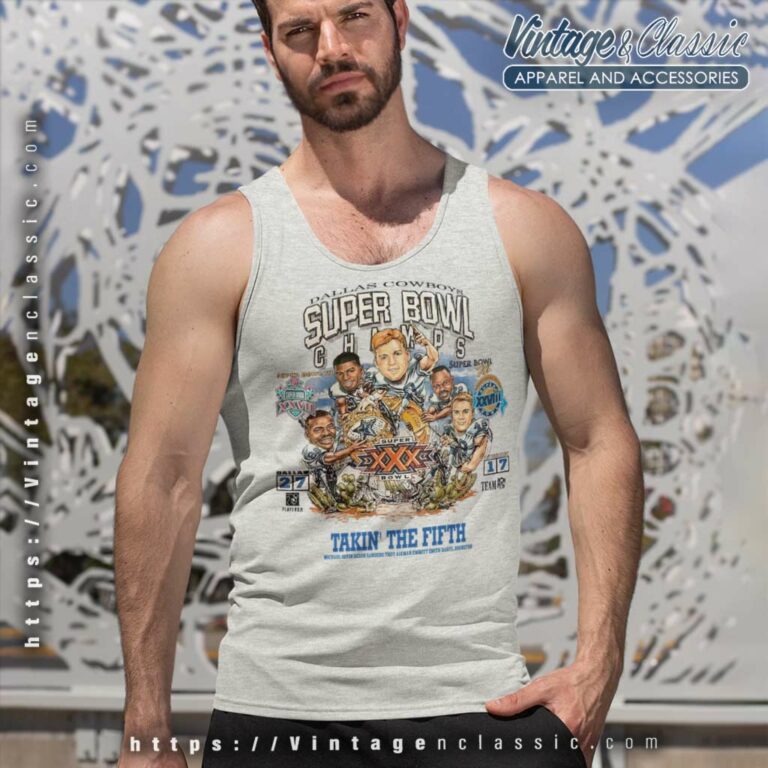 Dallas Cowboys Super Bowl Champs Caricature Tank Top Racerback Dallas Cowboys Super Bowl Champs Caricature Tank Top Racerback
