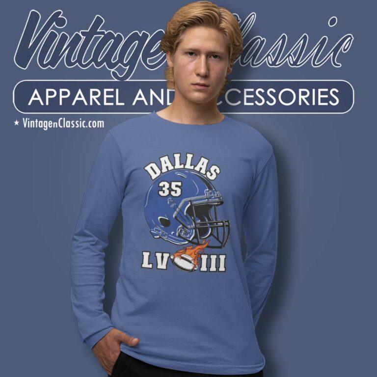 Dallas Cowboys Super Bowl Lviii Helmet Long Sleeve Tee Dallas Cowboys Super Bowl Lviii Helmet Long Sleeve Tee