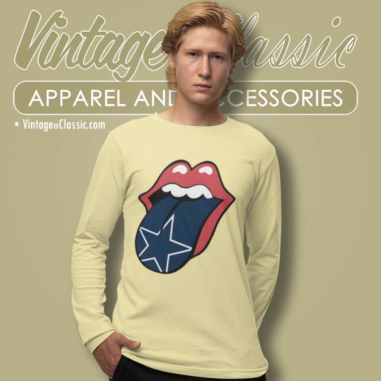 Dallas Cowboys The Rolling Stones Logo Long Sleeve Tee Dallas Cowboys The Rolling Stones Logo Long Sleeve Tee