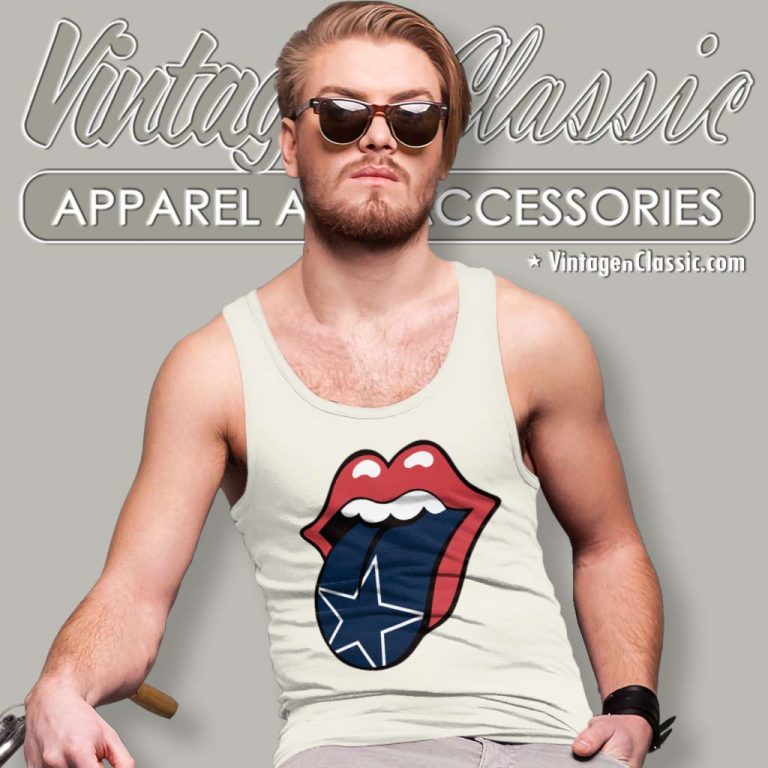 Dallas Cowboys The Rolling Stones Logo Tank Top Racerback Dallas Cowboys The Rolling Stones Logo Tank Top Racerback
