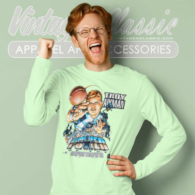 Dallas Cowboys Troy Aikman Long Sleeve Tee Dallas Cowboys Troy Aikman Long Sleeve Tee