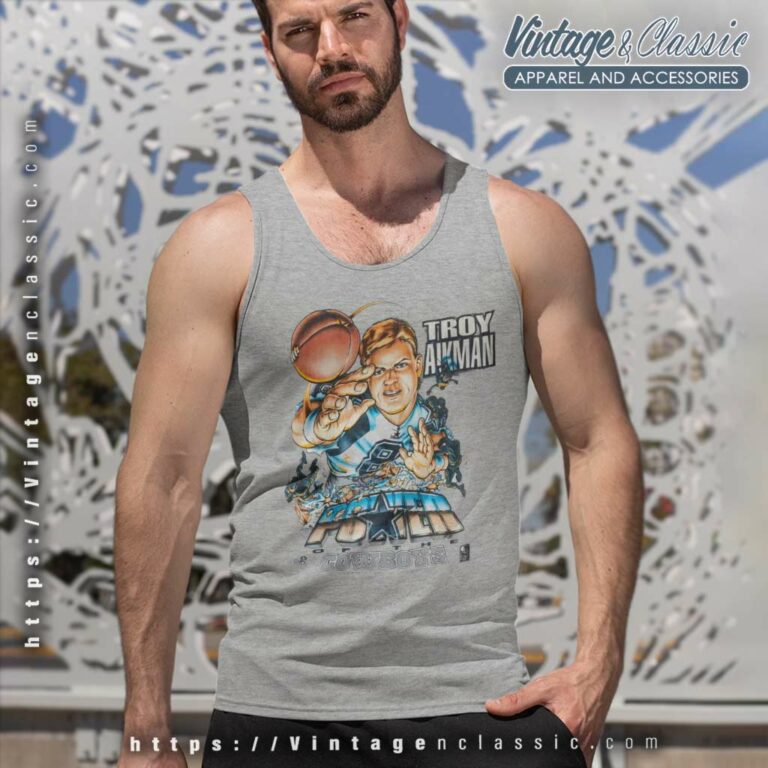 Dallas Cowboys Troy Aikman Tank Top Racerback Dallas Cowboys Troy Aikman Tank Top Racerback