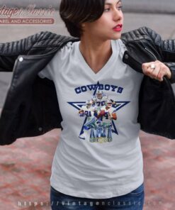 Dallas Cowboys Zack Martin Dak Prescott And Ezekiel Elliott V Neck TShirt