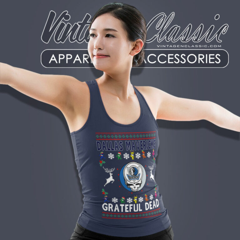 Dallas Mavericks Grateful Dead Ugly Christmas Tank Top Racerback Dallas Mavericks Grateful Dead Ugly Christmas Tank Top Racerback
