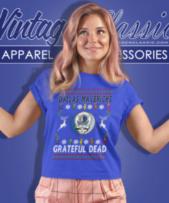 Dallas Mavericks Grateful Dead Ugly Christmas Women T Shirt