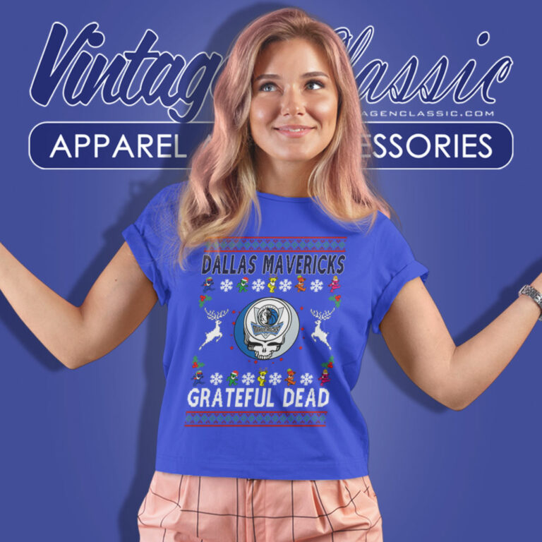 Dallas Mavericks Grateful Dead Ugly Christmas Women T Shirt Dallas Mavericks Grateful Dead Ugly Christmas Women T Shirt
