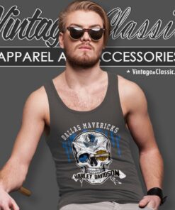 Dallas Mavericks Harley Davidson Skull Tank Top Racerback