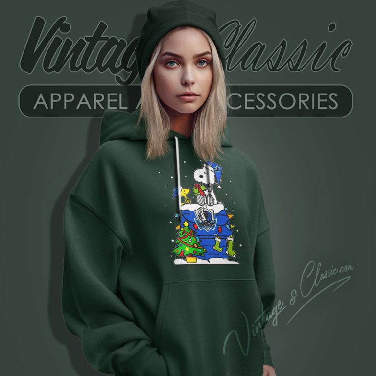 Dallas Mavericks Santa Snoopy And Woodstock Christmas Hoodie Dallas Mavericks Santa Snoopy And Woodstock Christmas Hoodie