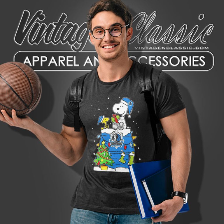 Dallas Mavericks Santa Snoopy And Woodstock Christmas T Shirt Dallas Mavericks Santa Snoopy And Woodstock Christmas T Shirt