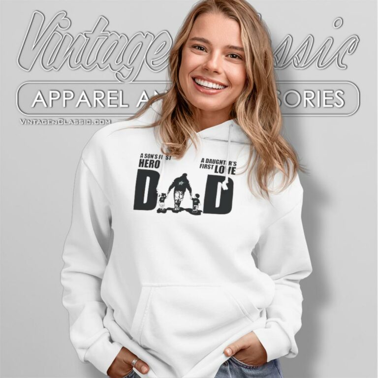 Dallas Stars Dad A Sons First Hero Daughters First Love Hoodie Dallas Stars Dad A Sons First Hero Daughters First Love Hoodie