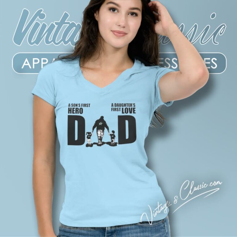 Dallas Stars Dad A Sons First Hero Daughters First Love V Neck TShirt Dallas Stars Dad A Sons First Hero Daughters First Love V Neck TShirt