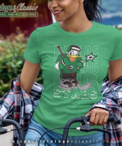Dallas Stars Donald Duck Hockey Shirt Women T shirt