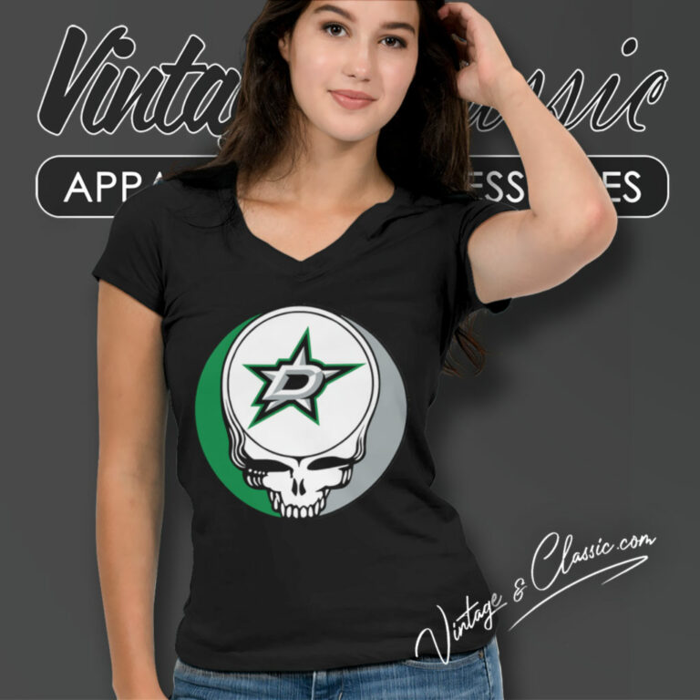 Dallas Stars Grateful Dead Steal Your Face V Neck TShirt Dallas Stars Grateful Dead Steal Your Face V Neck TShirt