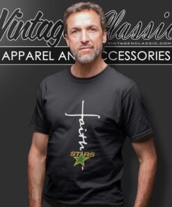 Dallas Stars Hockey Faith Cross Christian T Shirt