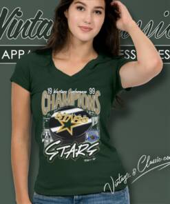 Dallas Stars Hockey Western Conference Champions 1999 V Neck TShirt