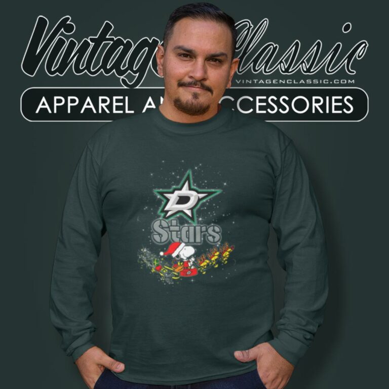 Dallas Stars Nhl Santa Snoopy And Woodstock Christmas Long Sleeve Tee Dallas Stars Nhl Santa Snoopy And Woodstock Christmas Long Sleeve Tee