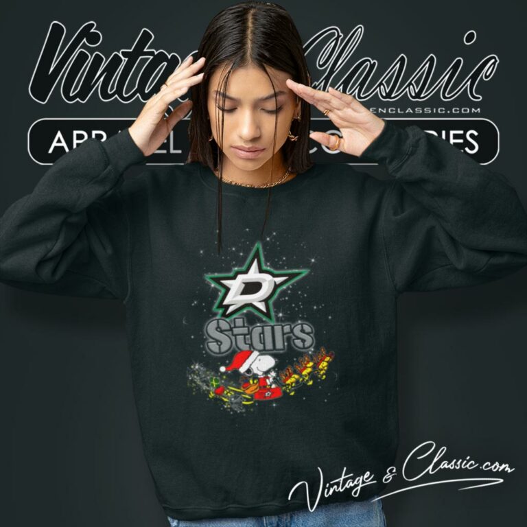 Dallas Stars Nhl Santa Snoopy And Woodstock Christmas Sweatshirt Dallas Stars Nhl Santa Snoopy And Woodstock Christmas Sweatshirt