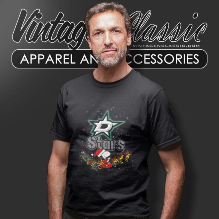 Dallas Stars Nhl Santa Snoopy And Woodstock Christmas T Shirt Dallas Stars Nhl Santa Snoopy And Woodstock Christmas T Shirt