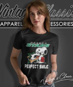 Dallas Stars Snoopy Perfect Smile The Peanuts Movie Hockey Women T Shirt