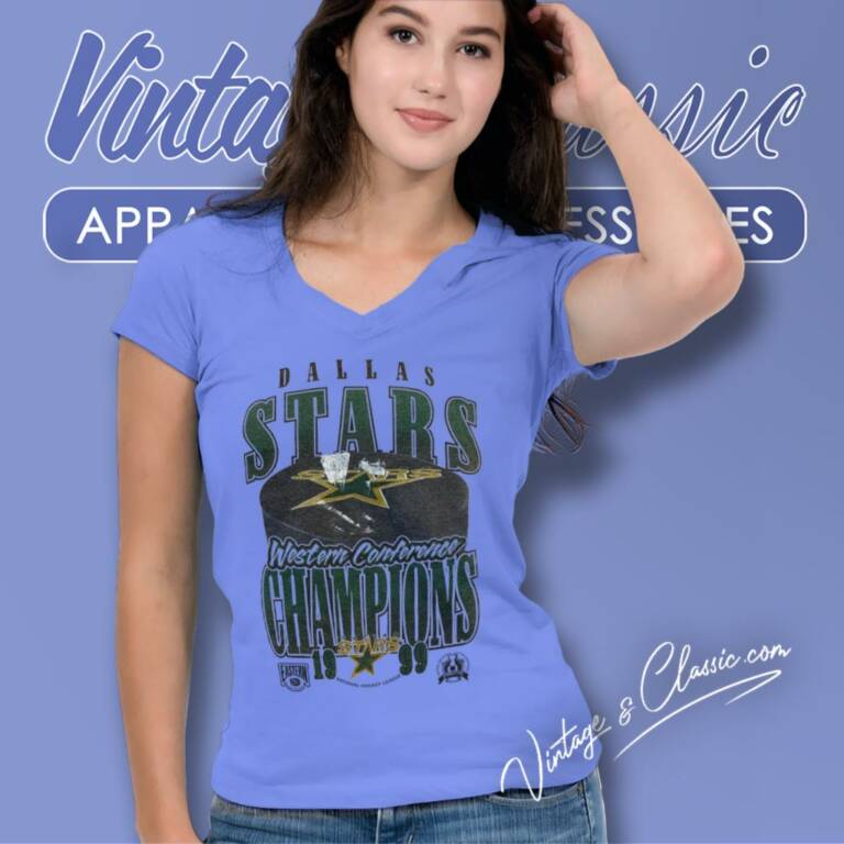 Dallas Stars Western Conference Champions 1999 V Neck TShirt Dallas Stars Western Conference Champions 1999 V Neck TShirt