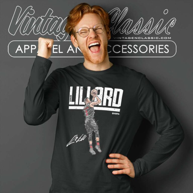 Damian Lillard Shirt Portland Basketball Signature Long Sleeve Tee Damian Lillard Shirt Portland Basketball Signature Long Sleeve Tee