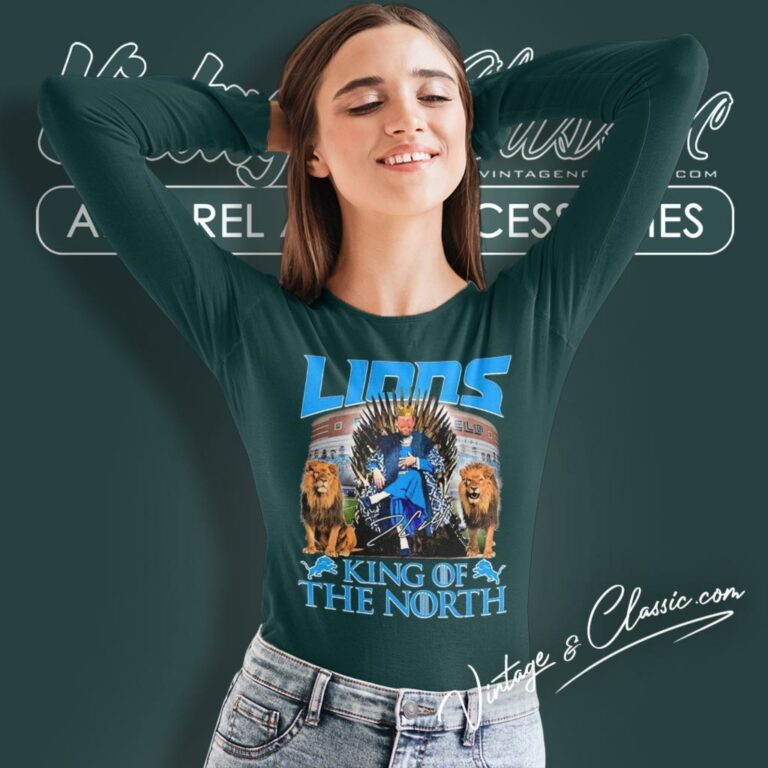 Dan Campbell Detroit Lions King Of The North Signature Long Sleeve Tee Dan Campbell Detroit Lions King Of The North Signature Long Sleeve Tee
