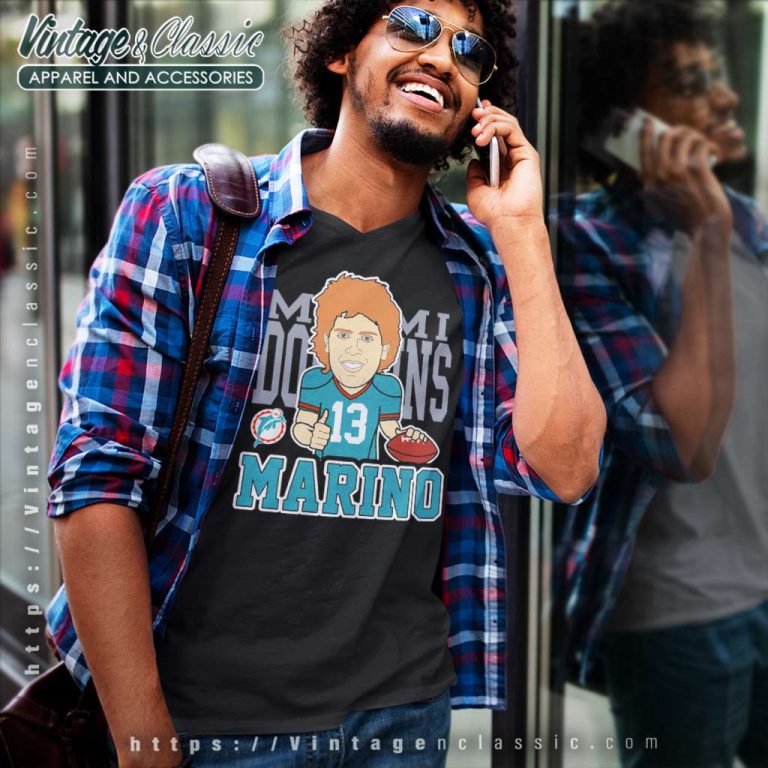 Dan Marino Miami Dolphins V Neck TShirt Dan Marino Miami Dolphins V Neck TShirt