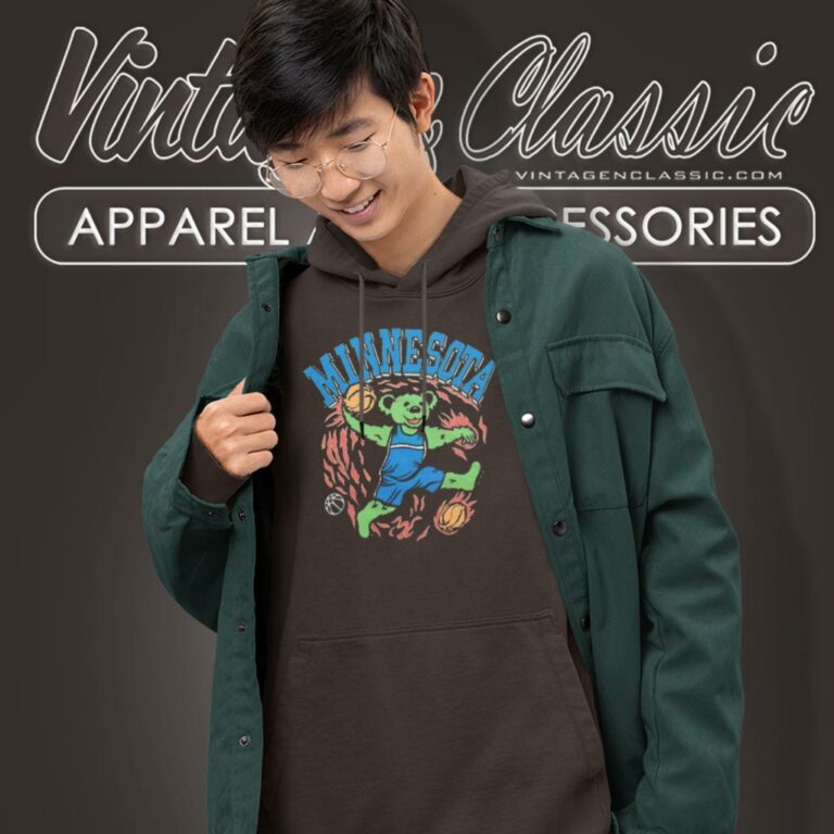 Dancing Bear Grateful Dead X Timberwolves Hoodie Dancing Bear Grateful Dead X Timberwolves Hoodie