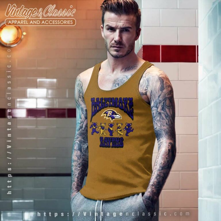 Dancing Bears Grateful Dead Baltimore Ravens Tank Top Racerback Dancing Bears Grateful Dead Baltimore Ravens Tank Top Racerback