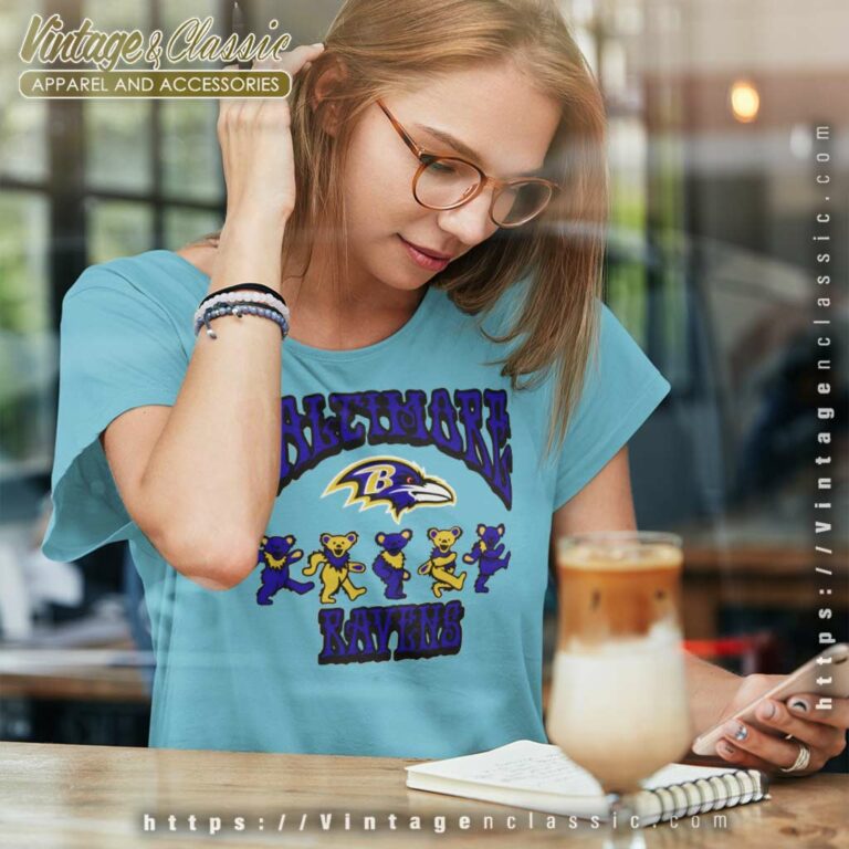Dancing Bears Grateful Dead Baltimore Ravens Women TShirt Dancing Bears Grateful Dead Baltimore Ravens Women TShirt