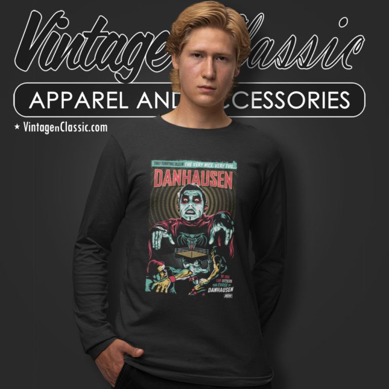 Danhausen Shirt The Curse Of Danhausen Aew Long Sleeve Tee Danhausen Shirt The Curse Of Danhausen Aew Long Sleeve Tee