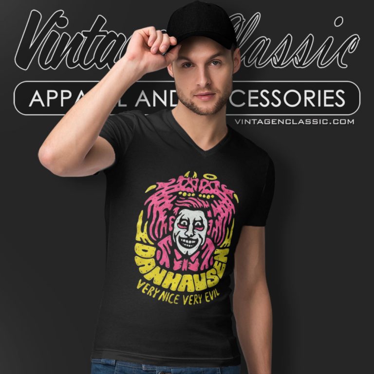 Danhausen Shirt Very Nice Very Evil Pro Wrestling Crate V Neck TShirt Danhausen Shirt Very Nice Very Evil Pro Wrestling Crate V Neck TShirt