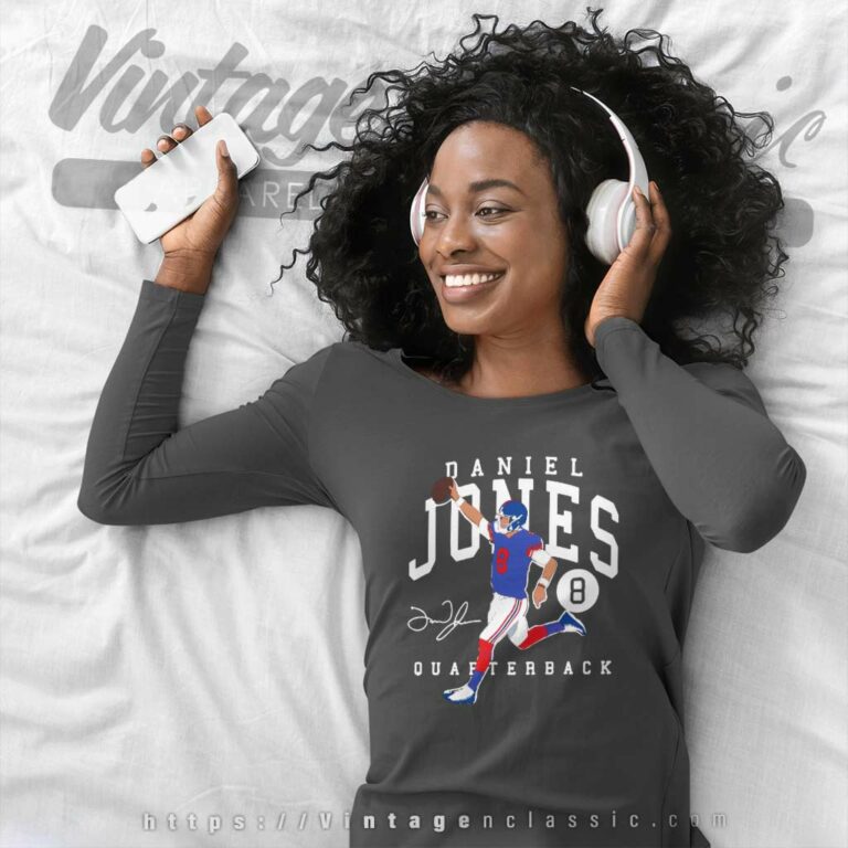 Daniel Jones Giants Quarterback Signature Long Sleeve Tee Daniel Jones Giants Quarterback Signature Long Sleeve Tee