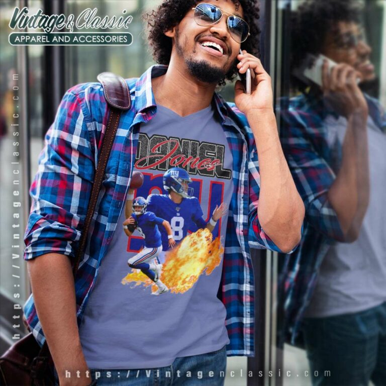 Daniel Jones New York Giants V Neck TShirt Daniel Jones New York Giants V Neck TShirt