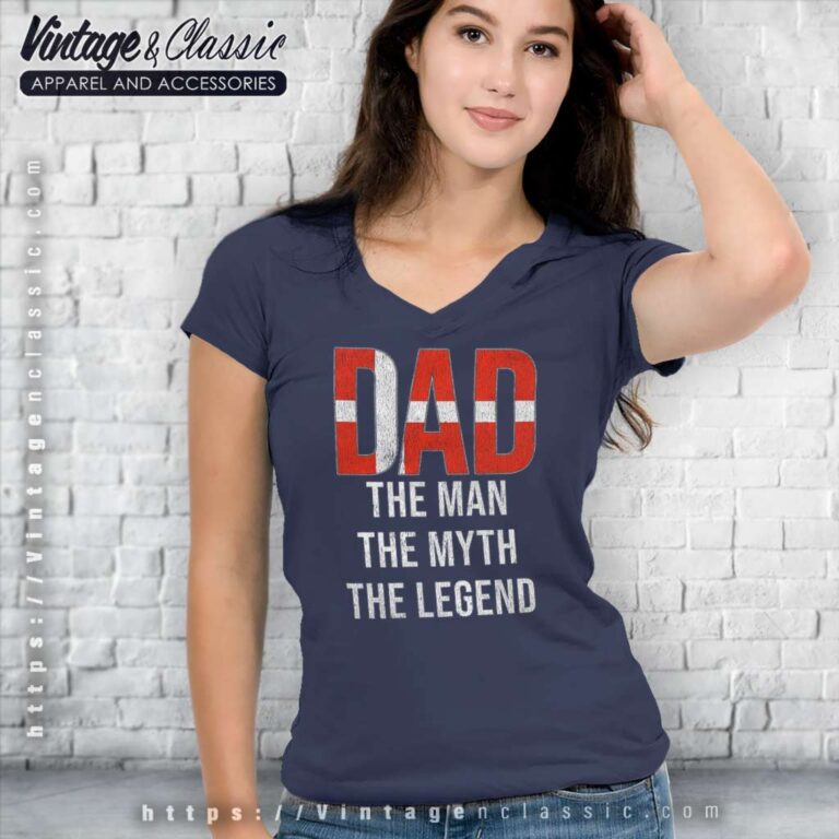 Danmark Dad The Men The Myth The Legend V Neck TShirt Danmark Dad The Men The Myth The Legend V Neck TShirt