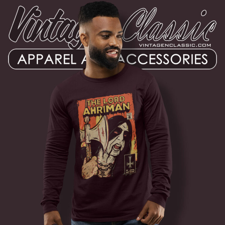 Dark Funeral Shirt Lord Ahriman Comic Long Sleeve Tee Dark Funeral Shirt Lord Ahriman Comic Long Sleeve Tee