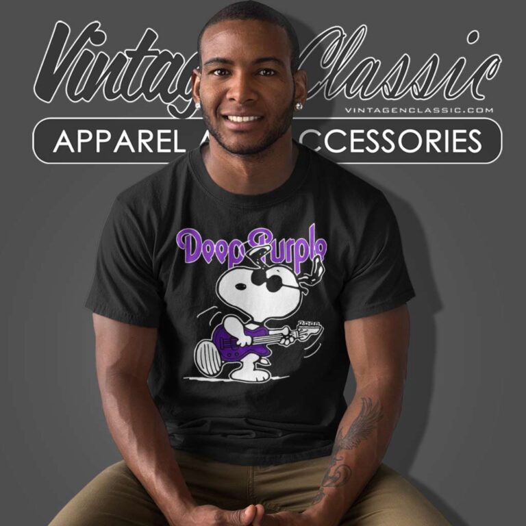 Dark Purple Snoopy Play Guitar T Shirt 2 Dark Purple Snoopy Play Guitar T Shirt 2