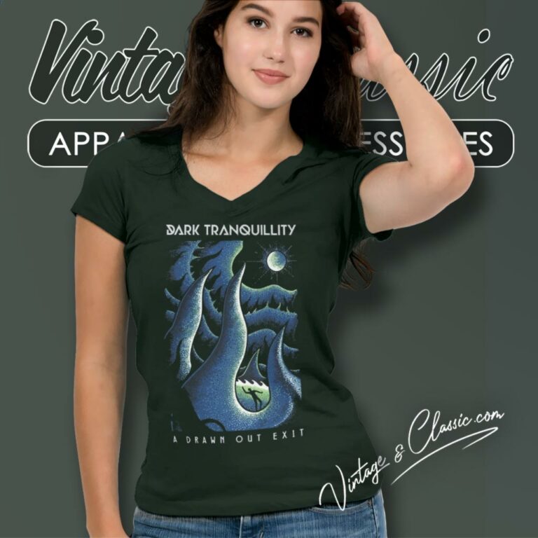 Dark Tranquillity Shirt A Drawn Out Exit V Neck TShirt Dark Tranquillity Shirt A Drawn Out Exit V Neck TShirt